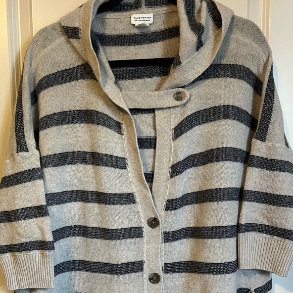 Club Monaco Cashmere 3/4 Sleeve Cardigan Oversized Medium - Picture 4 of 7